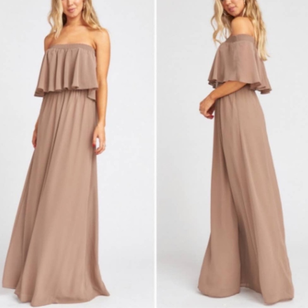 Show Me Your Mumu Hacienda Maxi Dress in Dune Chiffon Size S